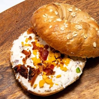 Bacon Cheddar Cc on a Bagel