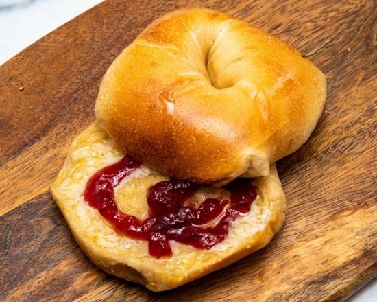 Butter and Jelly on a Bagel.