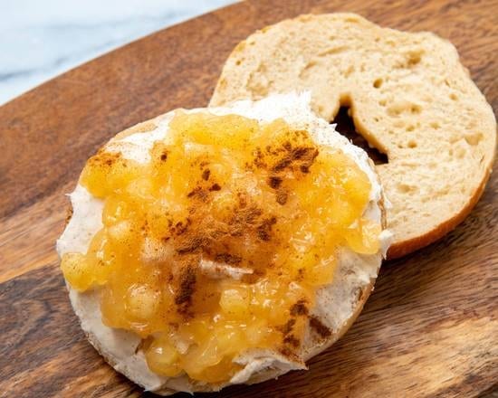 Cinnamon Apple Cc on a Bagel.