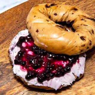 Blueberry Cc on a Bagel