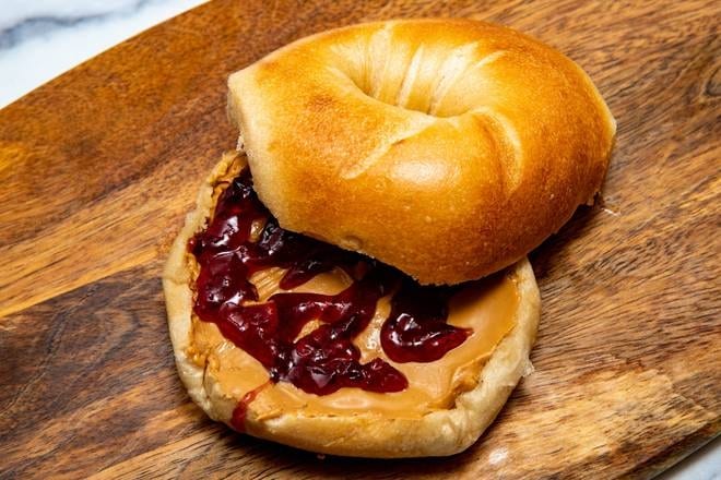 Peanut Butter and Jelly on a Bagel.