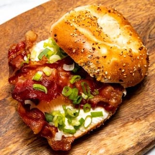 Flavored Cc with Bacon on a Bagel