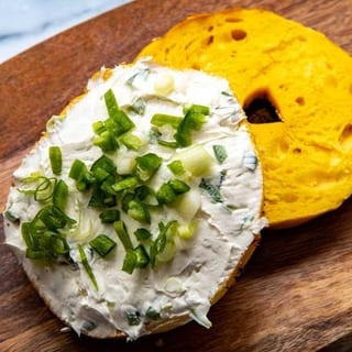 Scallion Cc on a Bagel